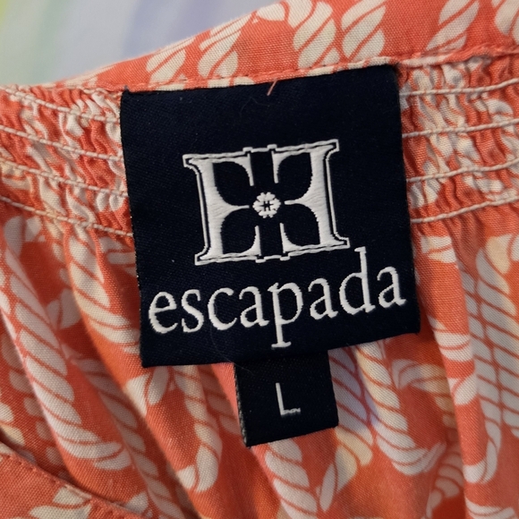 ESCAPADA | Large | Rayon Nautical Rope Print Blouse - Picture 5 of 7